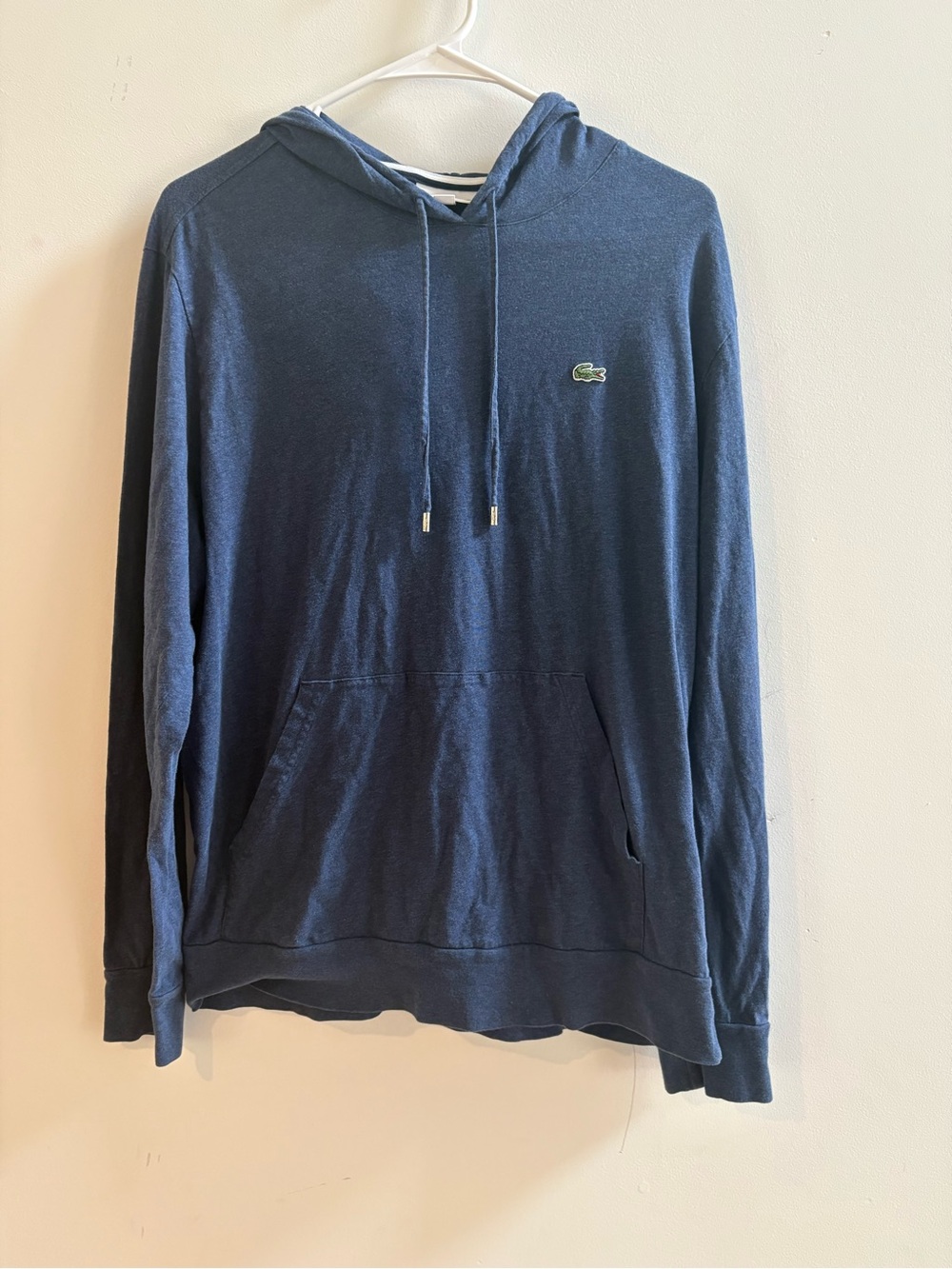 Lacoste Men's Dark Blue Hooded Pullover with Croc Logo